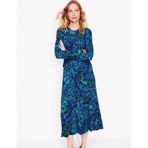 Boden Blue Green Paisley Maxi Dress NWT